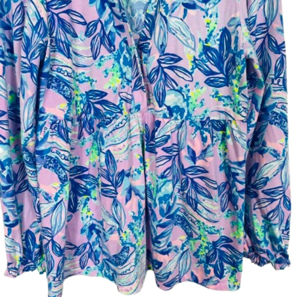 Lilly Pulitzer Winona Knit Floral Babydoll Tunic Top Size S - Picture 8 of 12